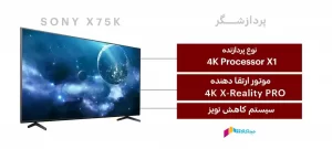 پردازشگر قدرتمند تلویزیون سونی 75x75k